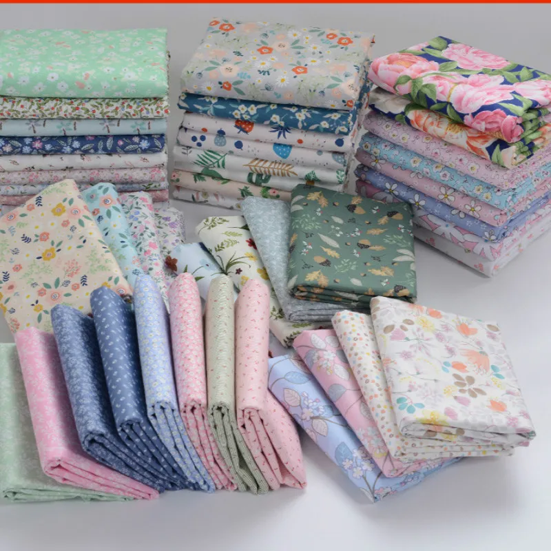 

100% cotton baby children's cotton patchwork cloth DIY sewing bed sheet duvet cover handmade cloth bedding fabric floral set