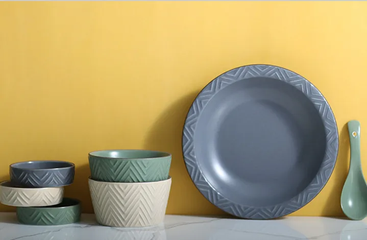 

simple style creative underglaze color 8.8-inch/10 inch home main plate steak plate