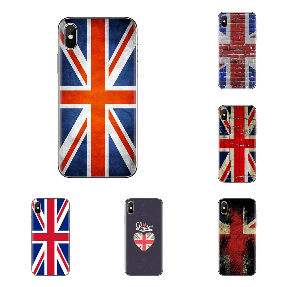 Transparent Clear TPU Case england uk flag For Samsung Galaxy S2 S3 S4 S5 MINI S6 S7 edge S8 S9 Plus Note 2 3 4 5 8 Coque Fundas |