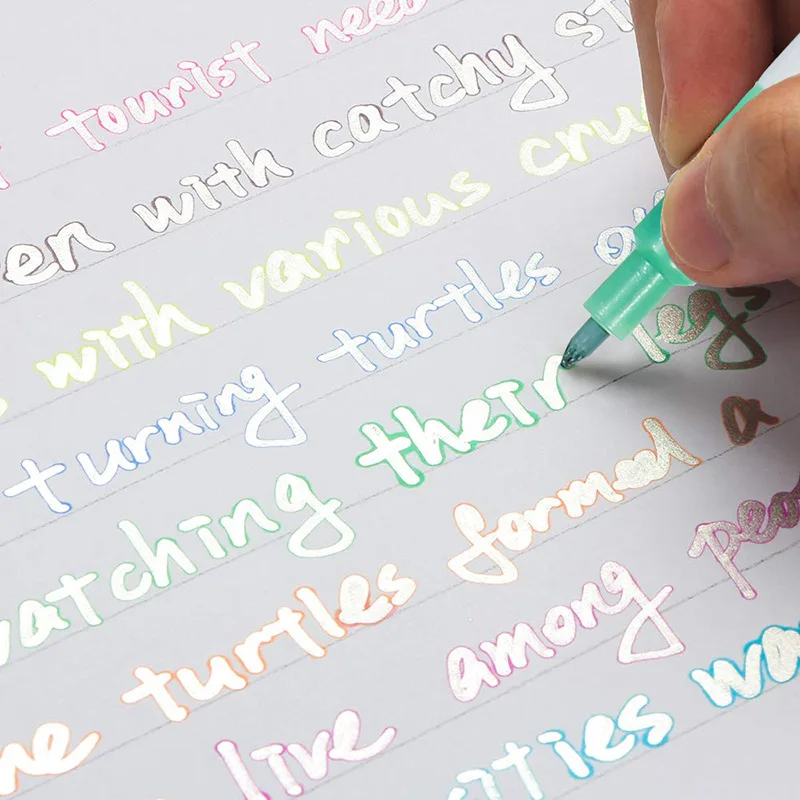 Контур блеск Маркеры цвета &quotметаллик&quot постоянный двойная линия контурная