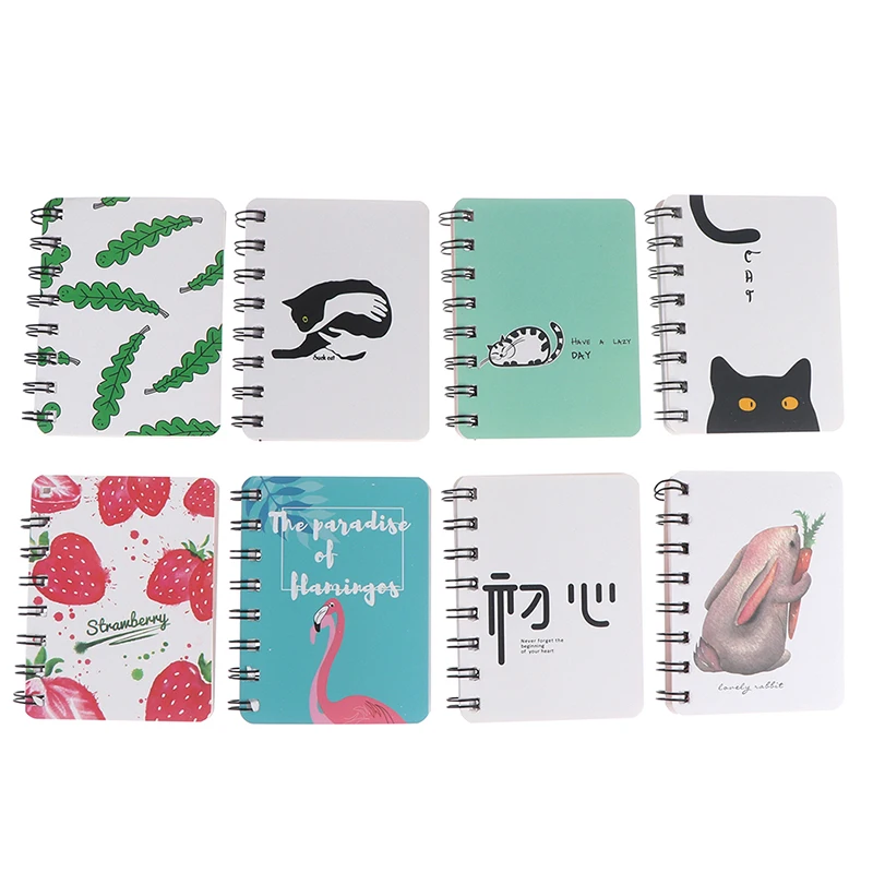 Новый мультяшный портативный мини-блокнот в катушке твердая обложка милая