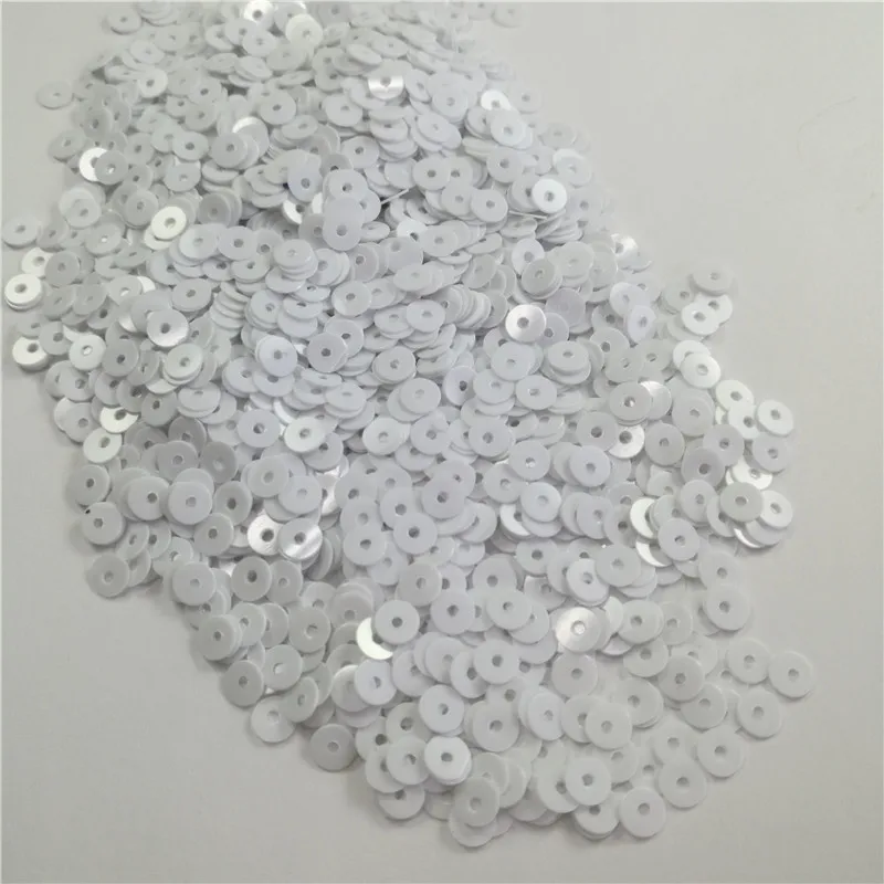 4000 шт. 4 мм белый фарфор Плоская Круглая свободная блестки шитье Свадебное