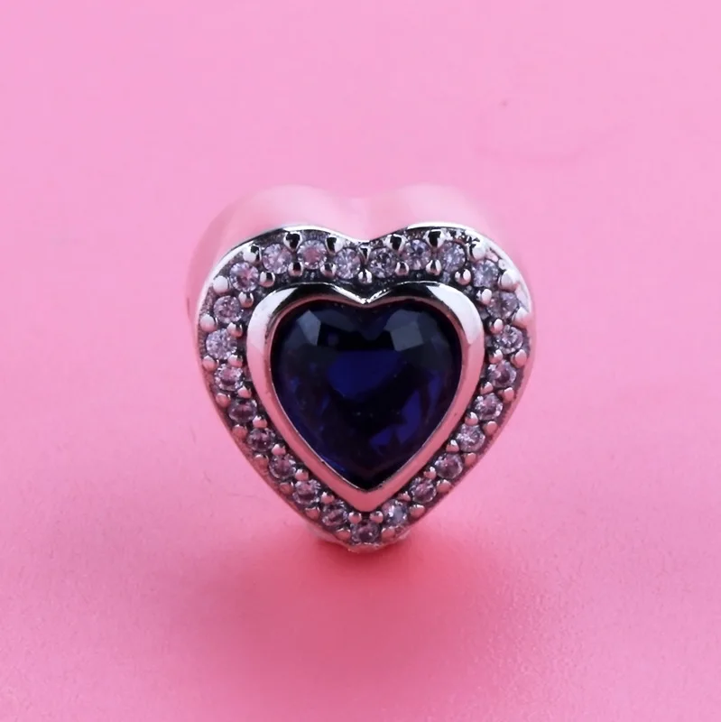 

New 925 Sterling Silver Charm Bead Heart-shaped Sparkling Love Fits Original Pandora Bracelets DIY Jewelry