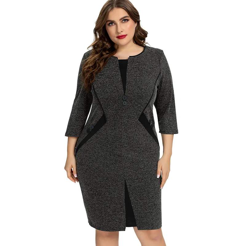 Женское винтажное платье модные элегантные платья размеры 4XL 5XL 6XL осень