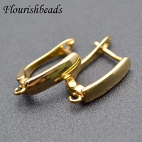new arrived hight quality nickle free anti rust real gold plating metal rectangle earring hooks jewelry findings 30pc per lot