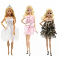 16 fashion princess lace dresses doll outfits for barbie clothes vestidoes party gown costume 30cm dolls accessory girl diy toy