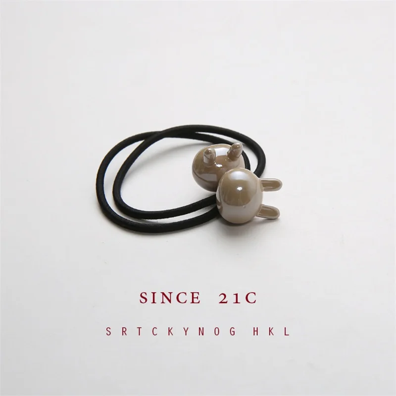 Чистый и свежий карамельный цвет милый круг для волос Кролик Корея короткий