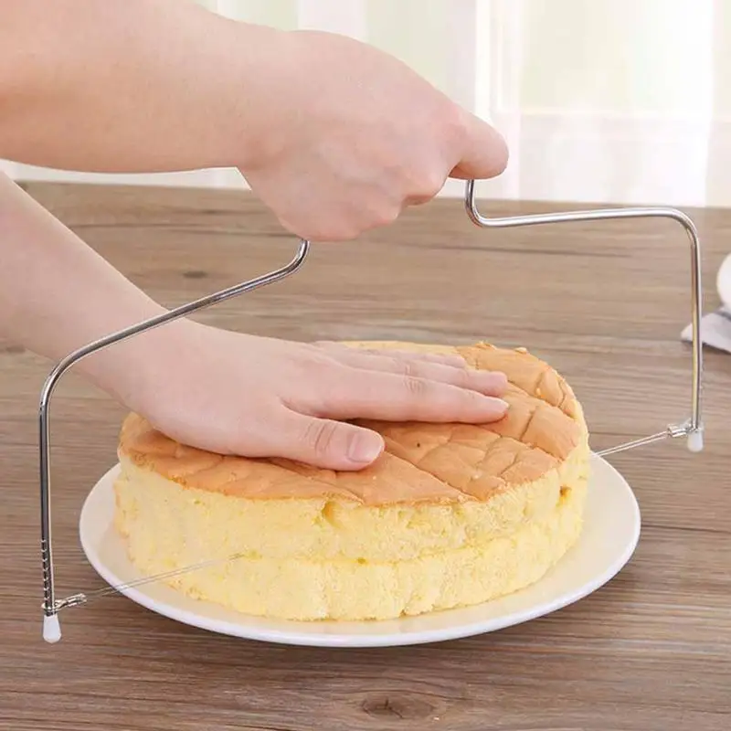 

1pc Double Line Adjustable Stainless Steel Cake Cut Cooking Decorating DIY Cake Mold Tool Kitchen Slicer Device Bakeware L1F2