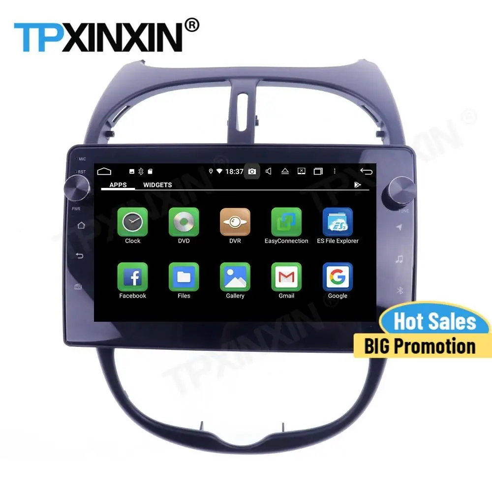 

Магнитола Carplay, 2 Din, стерео, Android, для Peugeot 206, 2000, 2001, 2002, 2003, 2004, 2005, 2006, 2007-2016, GPS-плеер, навигационная аудиосистема