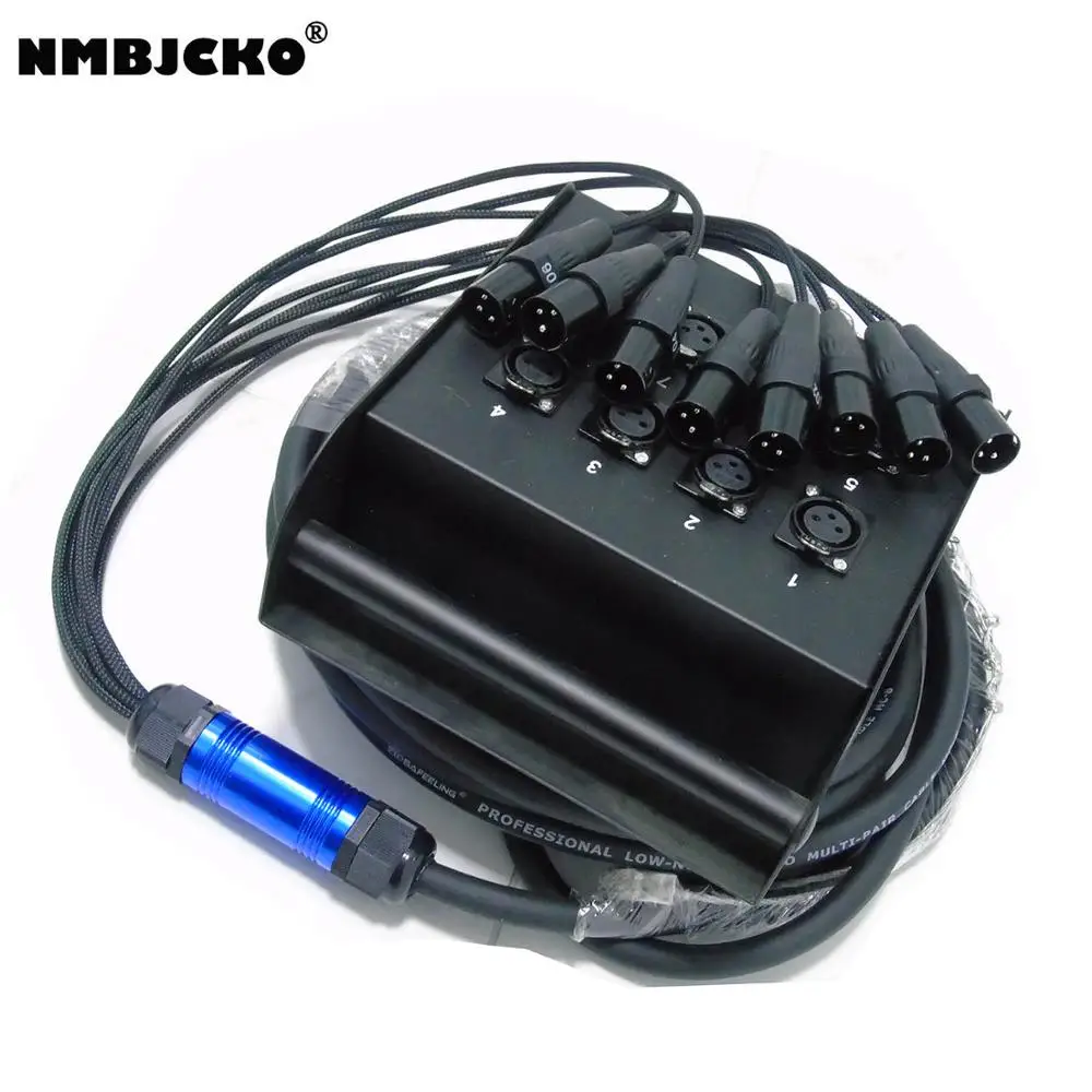 NMBJCKO 8 канальный 3 контактный XLR Змеиный кабель с штекерным соединителем для