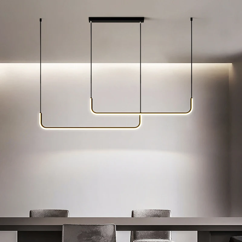 Gran colgante Led luz moderna lámpara colgante hogar para la sala comedor cocina de la lámpara de Oro Negro 150cm 120cm luces