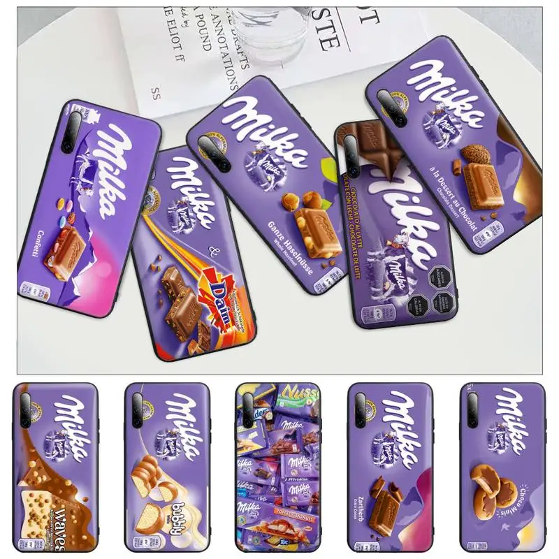 Тренд шоколада Milka коробка черная матовая искусственная кожа с мобильный телефон
