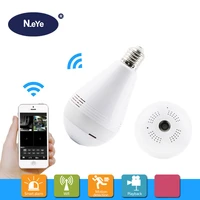 3mp bulb light camera wifi panoramic ip security surveillance with ir motion detection night vision two way audio for home cam