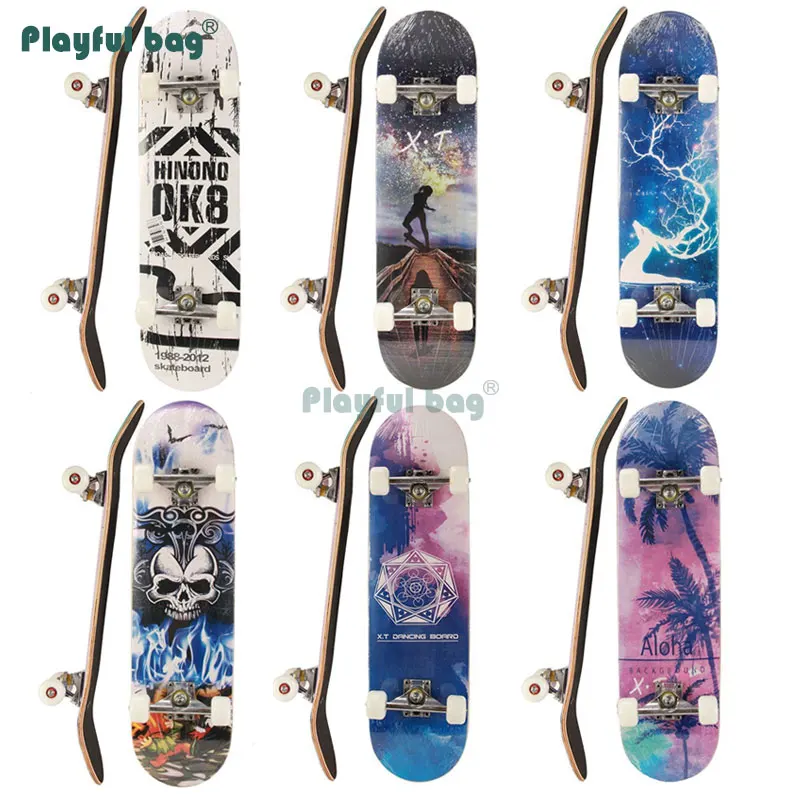 Playful Bag Adult Beginner skateboard complete 80*20CM four wheels skateboard Brushing street sport Double rocker board AMB46
