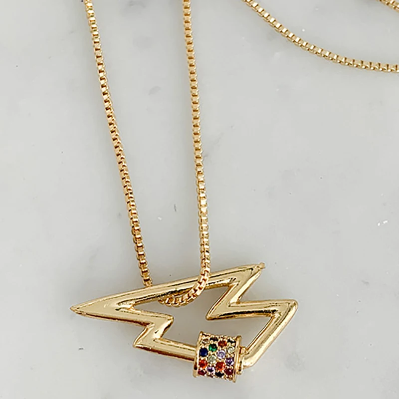 Новое модное золотое ожерелье с подвеской для женщин простой цвет из циркона