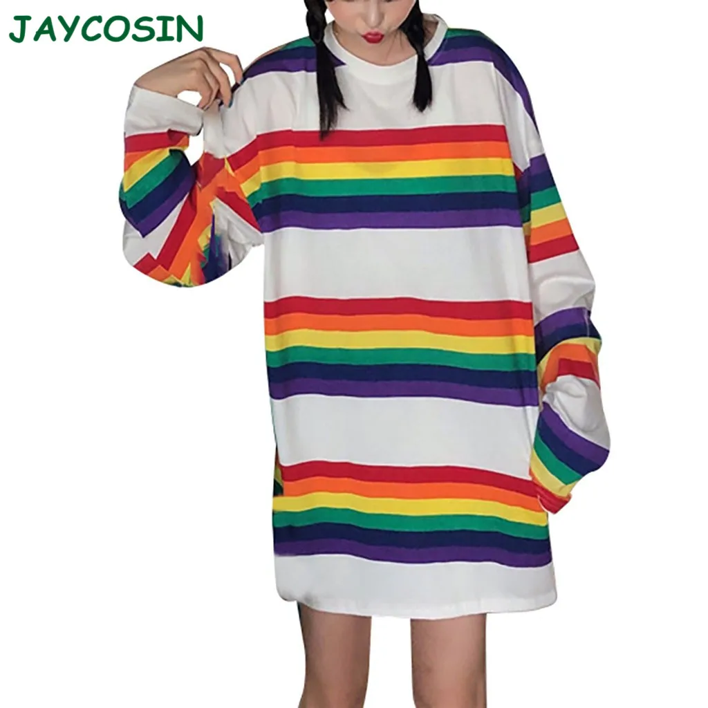 JAYCOSIN Женская одежда повседневная Свободная Толстовка с длинным рукавом платье