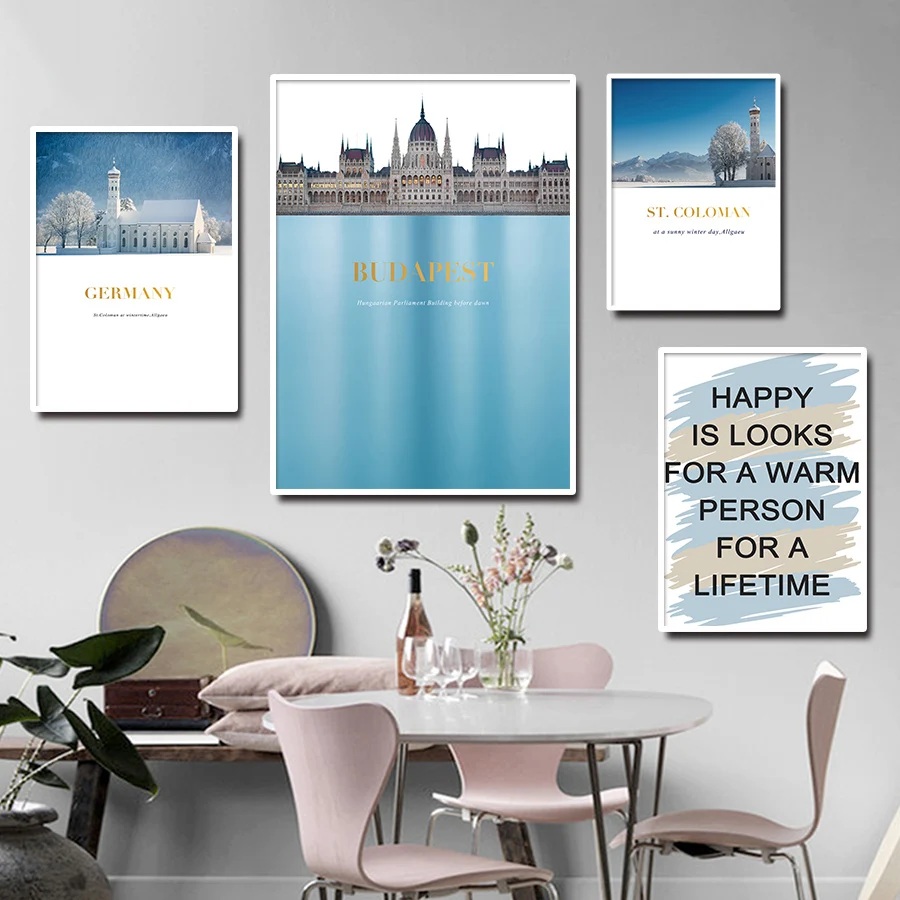 Картина на холсте водный городской пейзаж картина зимнего пейзажа европейская