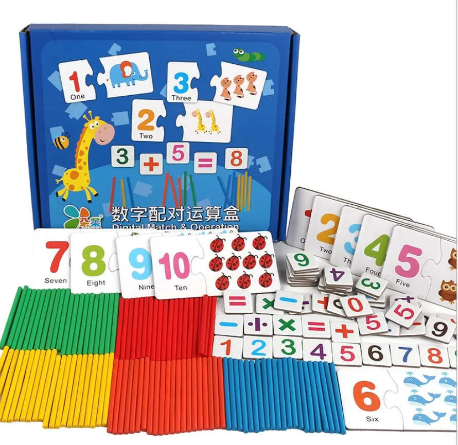 

Colorful Bamboo Counting Sticks Card Toy Mathematics Montessori Teaching Aids Counting Rod Kids Preschool Math Number Cognition