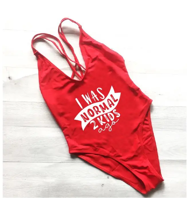 Я был нормальным два ребенка назад Цельный купальник пляжная одежда сексуальный
