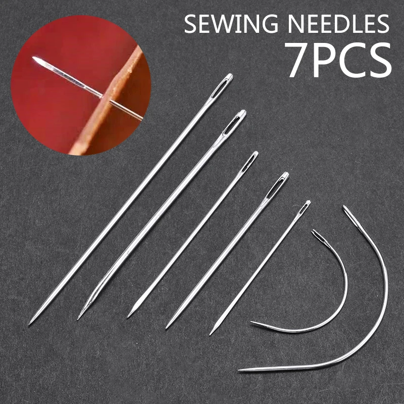 7 в 1 Прочный ручной набор для ремонта швейных игл мешки ковер Кожа Изогнутый