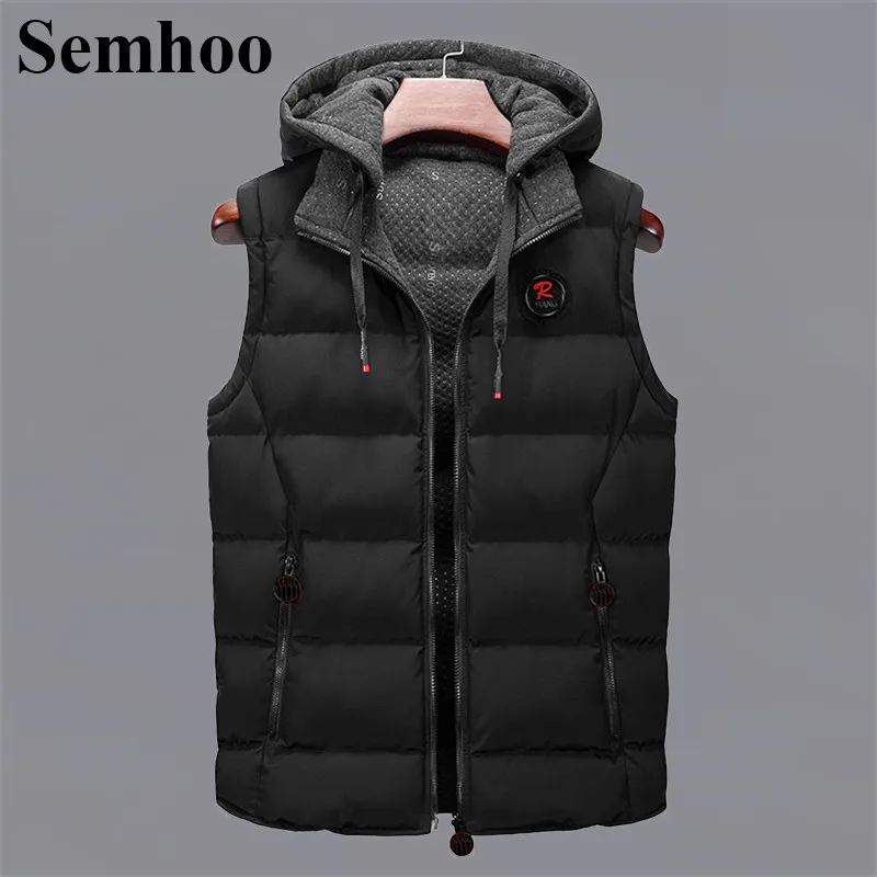

Mens Sleeveless Vest Winter Fashion Casual Hooded Men Warm Thicken Vest Simple Loose Plus Size Tooling Waistcoat Mens Clothing