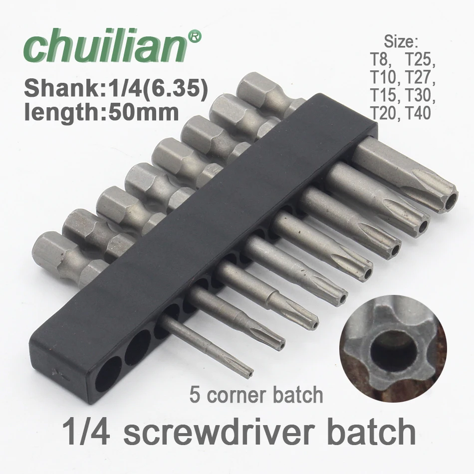 1/4 дюймов Магнитный пятиугольной звездой головка отвертки Pentalobe электрическая
