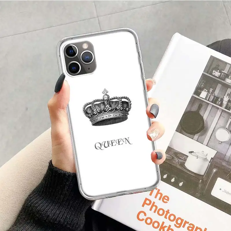Чехол для влюбленных King queen для Apple iphone 11 Pro XS Max XR X 7 8 6 6S Plus 5 5S SE 10 десять подарочных силиконовых чехлов для телефона