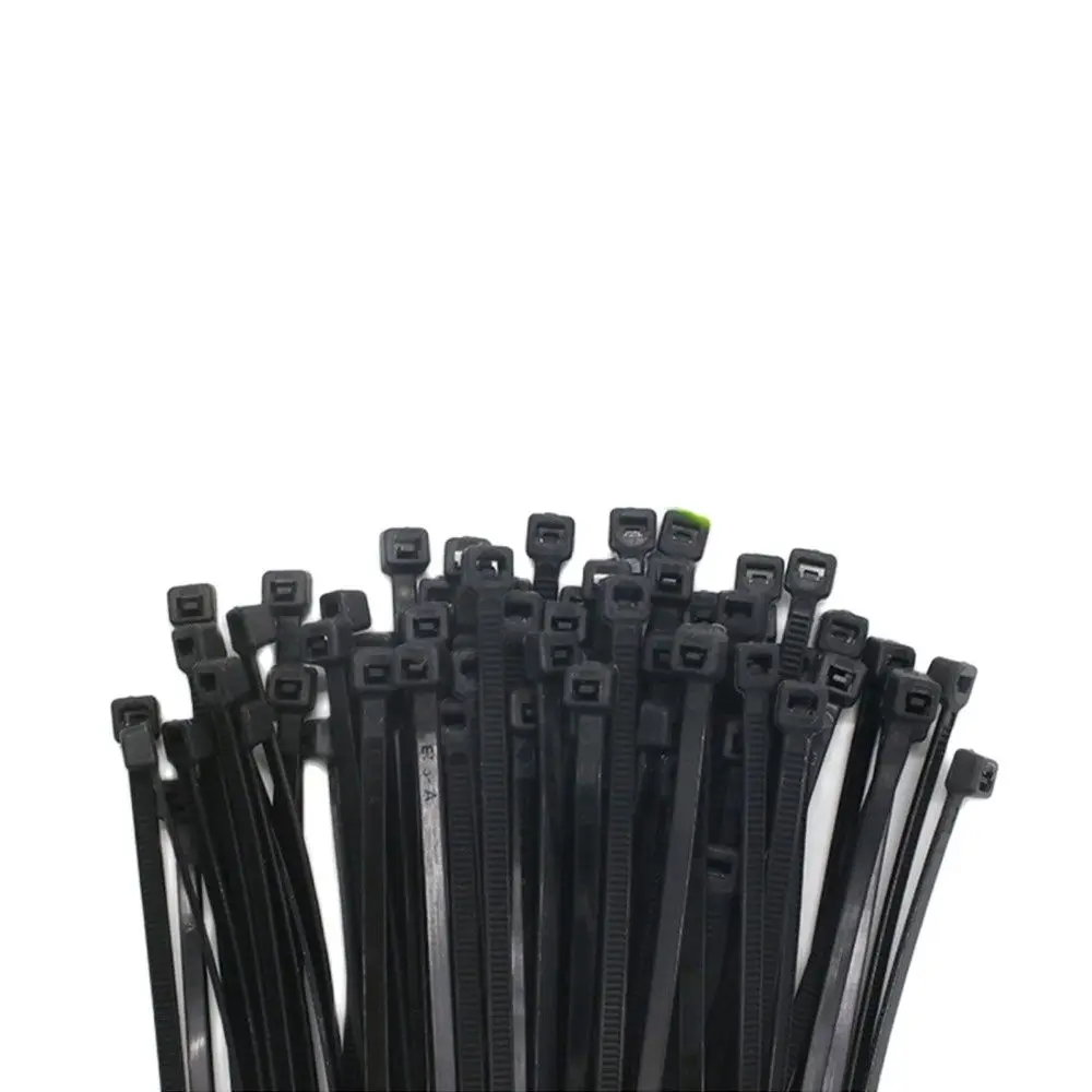 

1000pcs White/Black Nylon Cable Ties 2.5*100mm Self-Locking Wire Straps PA66 Fireproof Anti-Corrosion