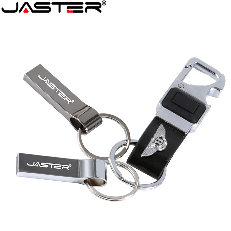 

JASTER Metal stainless steel Usb Flash Drive 4GB 8GB 16GB 32GB 64GB 128GB Pen Drive pendrives Memory stick with key chain