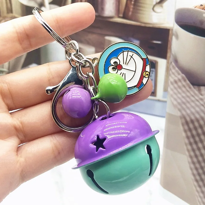 

Fashion Cartoon Doraemon Bell Keychain Classic Anime Robot Cat Children Bag Metal Pendant Accessories Couple Charm Gift Hot