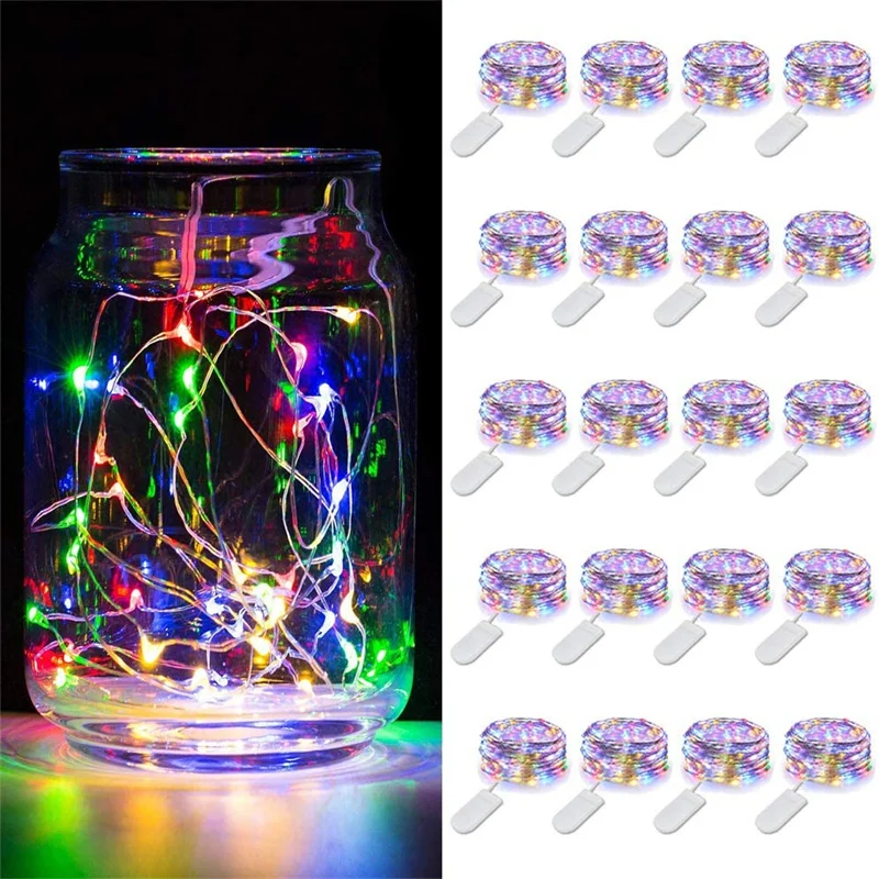 1M 2M 3M 5M Christmas Lights LED String Light sliver Wire Fairy Lighting New Year Garland Lamp Holiday Decor For Home Bedroom