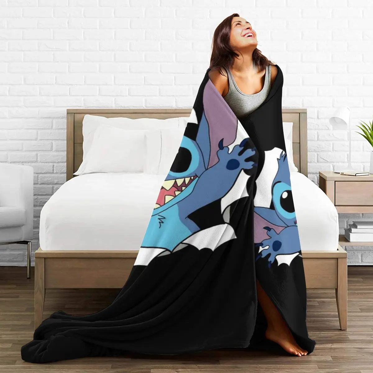 

3D Printed stitchs Blanket Draco Malfoy Collage Flange Blanket Bed Throw Soft Cartoon Printed Bedspread Bedspread Sofa Gift B007