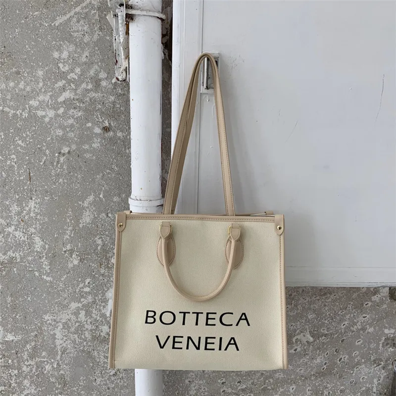 

Canvas Women Totes 2021 New Fashion All Match Letter Prints Handbags Ladies Designer Purses and Handbags Sac Bandouliere Femme