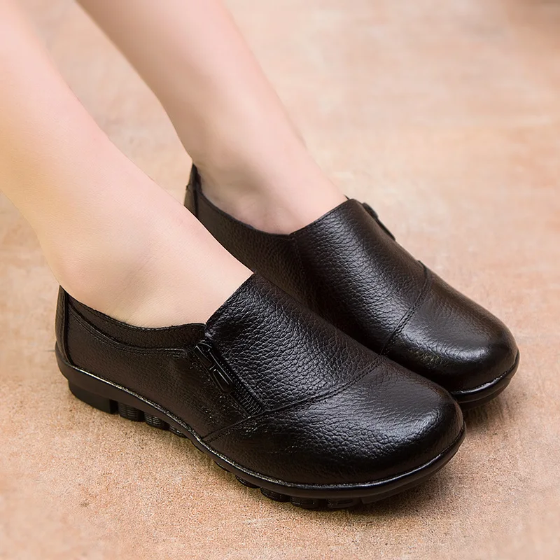 Женские тонкие туфли на плоской подошве из натуральной кожи весну 2019 | Обувь