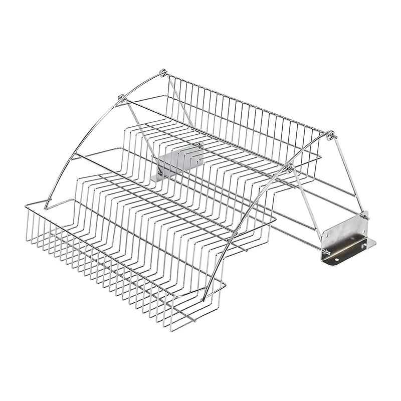 

Metal 3-Tier Pull Down Spice Rack - Easy Reach Retractable Large Capacity Kitchen Storage Shelf Organizer for Cabinet