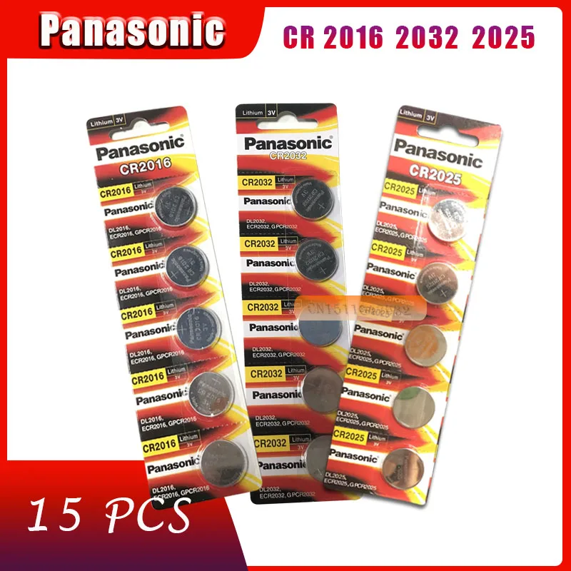 15 шт. бренд Новая батарея для цифрового фотоаппарата PANASONIC cr2032 cr 2025 cr2016 3v кнопочная ячейка батарейки-таблетки для мобильного часо-компьютер