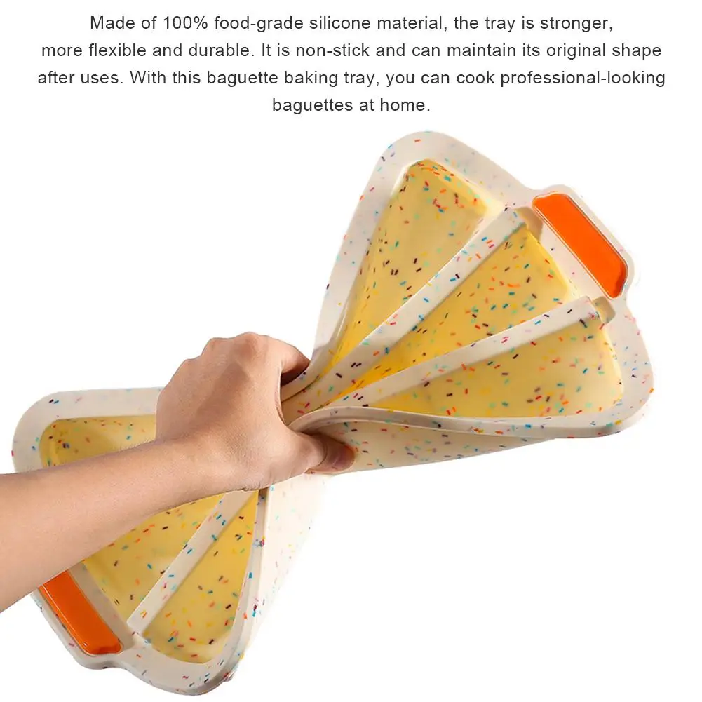 Household Bread Silicone Baking Pan Non-stick French Baguette Grill Mold Kitchen Cake Tool |