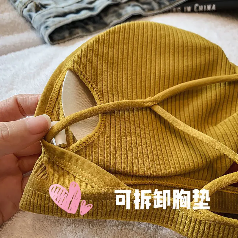

2021 New Sexy Lingerie Women Underwear Back Harness anti-light Belt Chest Pad No Rims Wrapped Chest Tube Top Vest Section Female