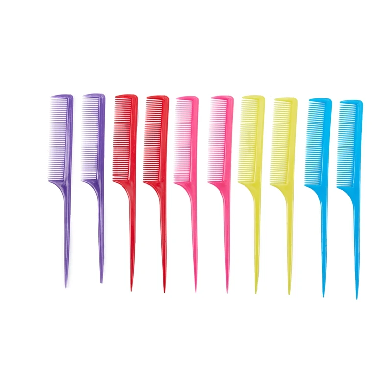 10 x Пластиковые парикмахерские остроконечные зубчатые гребни для волос|Расчески|