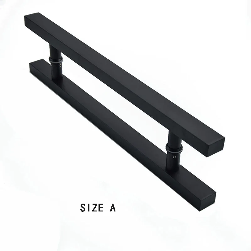 Квадратные матовые черные ручки для дверей из нержавеющей стали и винтажные