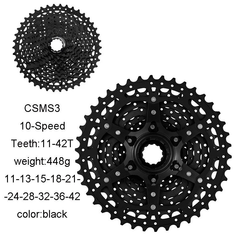 Sunracing 10s 11s MTB велосипед свободного хода 11-42 T 46T 50 T, CSMX80 S3 X3 S8 X8 кассеты, 10 11 скоростей широкоугольный Велосипед маховик - Цвет: S3 10S 42T black