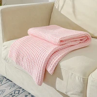 new nordic knitted throw blanket sofa cover summer office nap air conditioning blanket for beds leisure waffle plaid shawl soft
