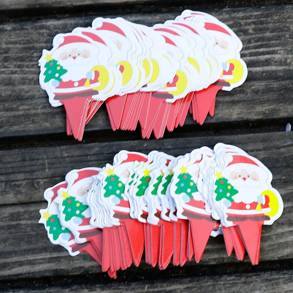 100 штук Санта Снеговик Олень кекс топперы дети день рождения торт Декор