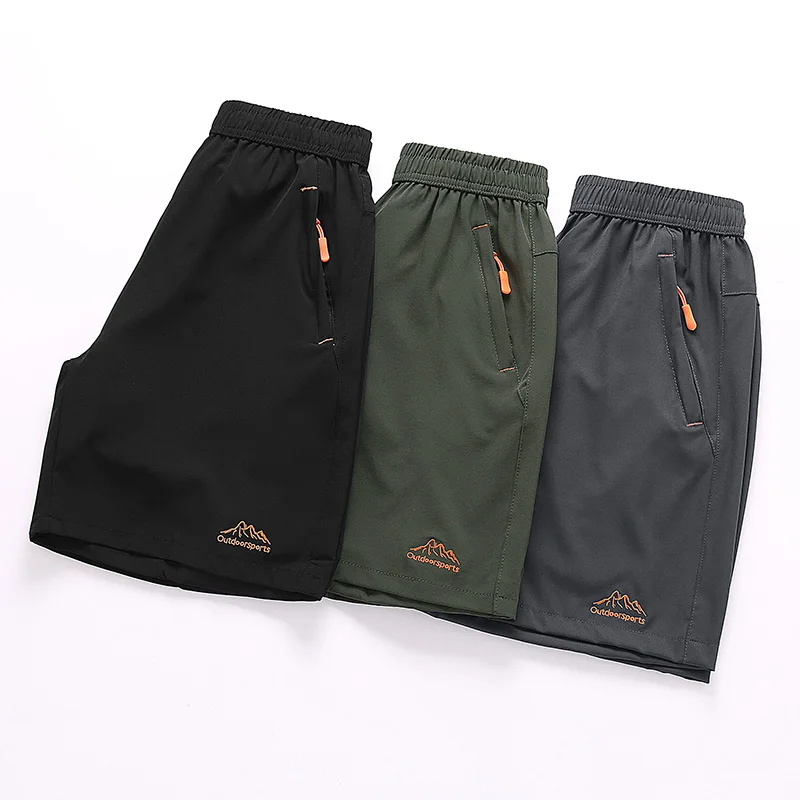 

BB67 Mens Summer Shorts Cotton Solid Loose Casual Shorts Elastic Waist Bermuda Masculina Plus