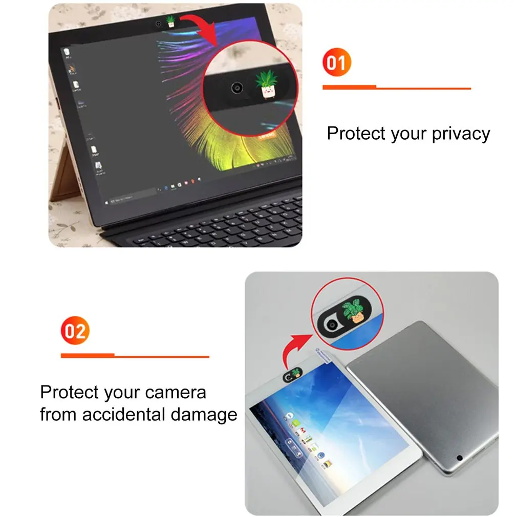 6pcs Cute plant Webcam Camera Cover Phone Lens protective Cover Camera Masking Sticker Computer Privacy Cover for MacBook Laptop