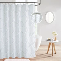 fashion white shower curtain print polyester door curtain fabric shower curtain solid color rideau douche bathroom decor di50yl