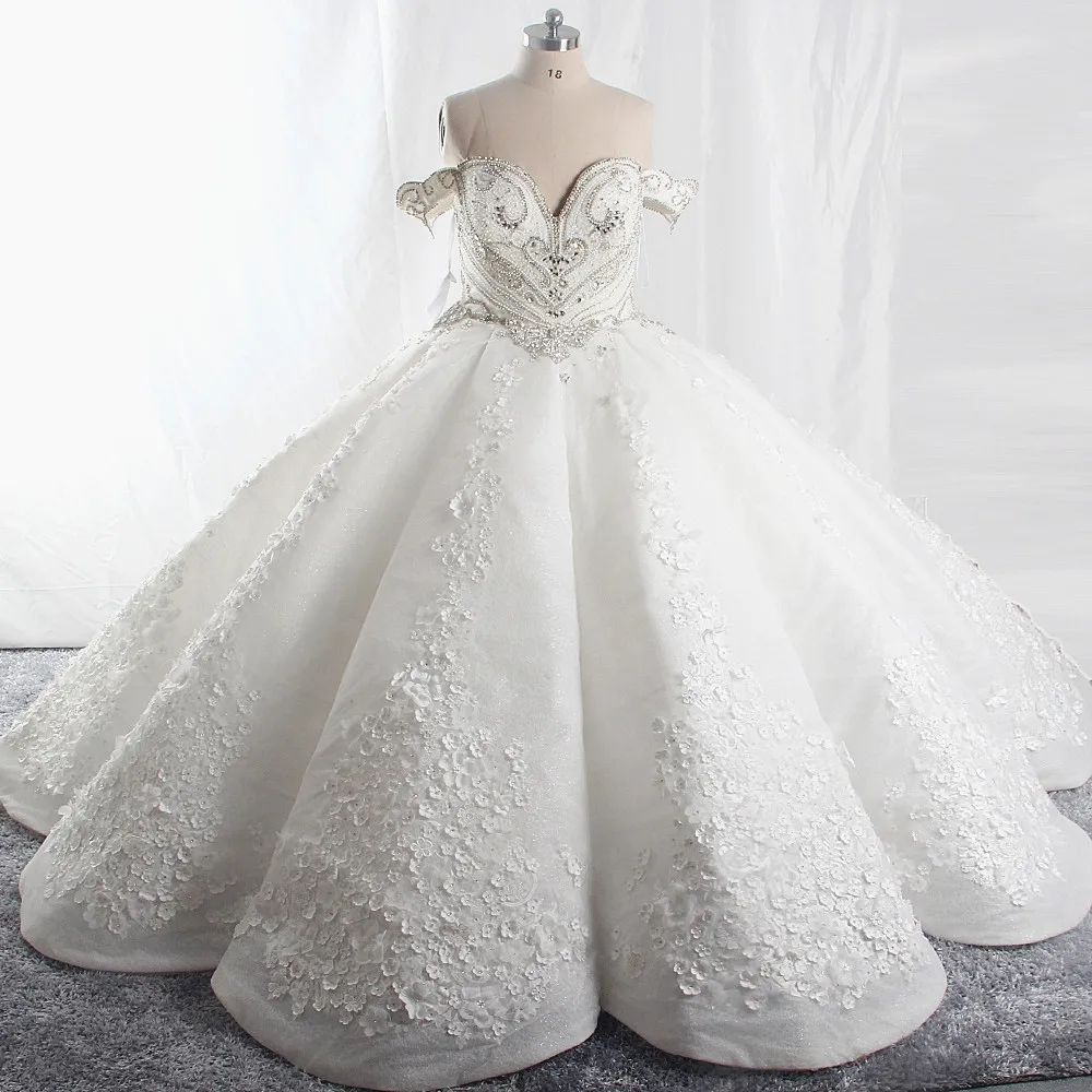RSW1715 Роскошная Vestido De Noiva Princesa Robe Mariage Femme большая юбка с открытыми плечами