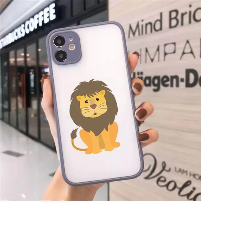 

Cute cartoon little lion Phone Cases Matte Transparent For iPhone 12 Mini 11 Pro XR XS Max 7 8 Plus