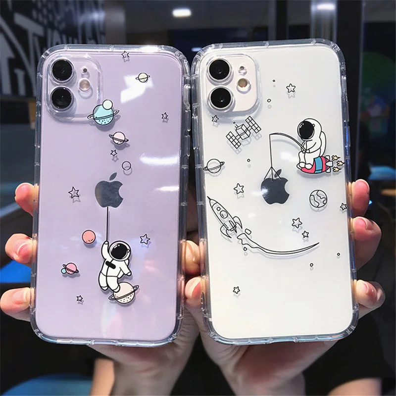 Чехол для iPhone 11 12 Pro Max 12Mini X XS XR 7 8 Plus прозрачный мягкий ТПУ противоударный |