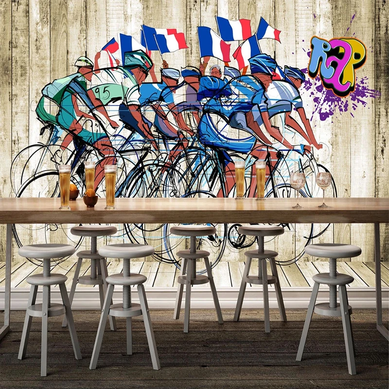 Самоклеящиеся 3D-обои на заказ фрески для занятий велосипедом современные модные